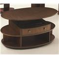 Progressive Furniture P474-15 Metropolian Contemporary Style Oval Castered Lift-Top Cocktail Table, Dark Cherry & Bi Progressive Furniture P474-15 Metropolian Contemporary Style Oval Castered Lift-Top Cocktail Table, Dark Cherry & Bi