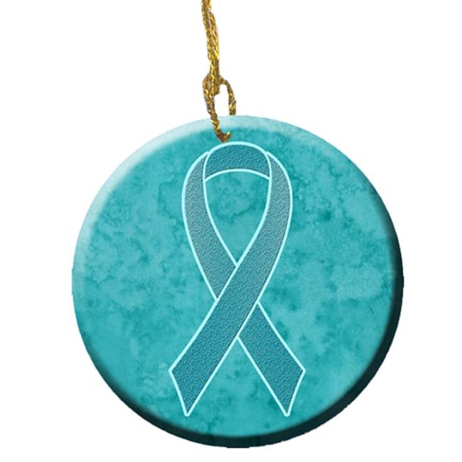Carolines Treasures AN1201CO1 Teal Ribbon for Ovarian Cancer Awareness Cerami...