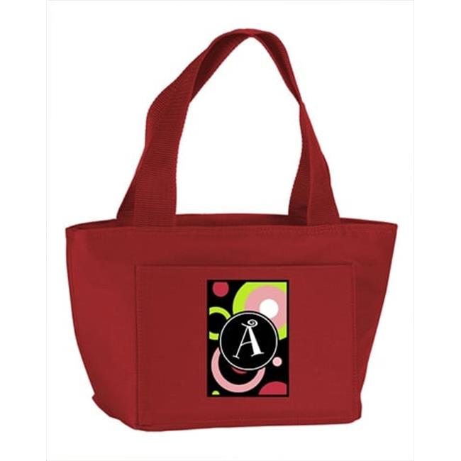 Carolines Treasures AM1002-A-RD-8808 Monogram Letter A - Retro in Black Zippe...