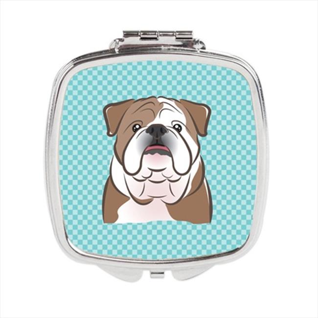 Carolines Treasures BB1157SCM Checkerboard Blue English Bulldog Compact Mirro...