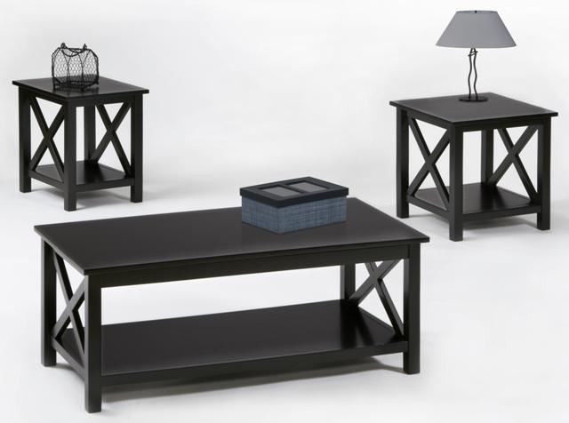 Picture of Progressive Furniture P309-95 Seascape II Transitional Style Lift-Top Cocktail Table with End and Chairside Tables&#44; Textured Black - Pack 3