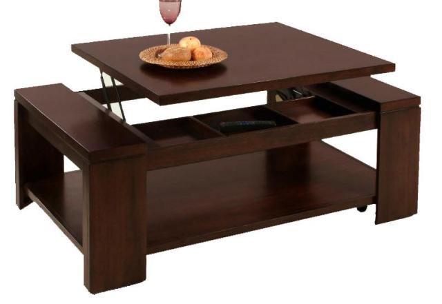 Progressive Furniture P368-15 Waverly Contemporary Style Castered Lift-Top Cocktail Table, Vintage Walnut
