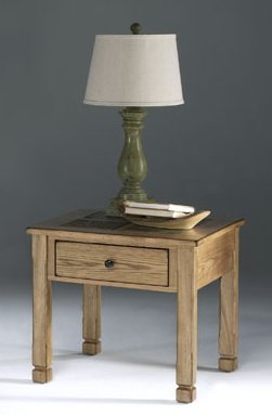 Progressive Furniture P468-02 Rustic Ridge Country Style Square Lamp Table, Light Oak Veneer
