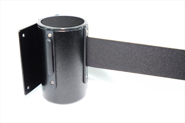 13 ft. Black Belt Wall Mounted Belt Barriers - Black Finish