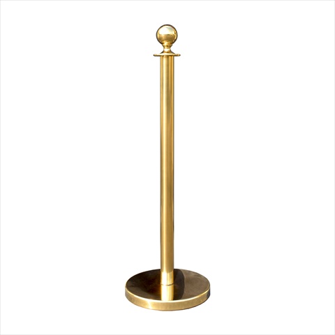 12 in. Flat Base Crown Gold Stainless Steel Post with Crown Post Ring