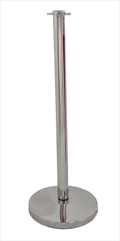 12 in. Domed Base Economy Mirror Stainless Steel Post with Flat Post Ring