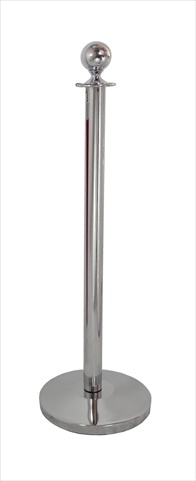 12 in. Domed Base Crown Mirror Stainless Steel Post with Crown Post Ring
