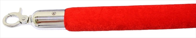 VIP Crowd Control 1651 72 in. Velour Rope with Mirror Closable Hook - Red