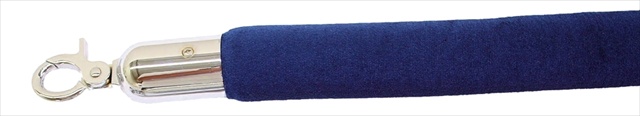 VIP Crowd Control 1661 96 in. Velour Rope with Mirror Closable Hook - Blue