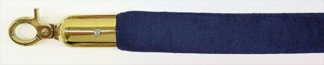 96 in. Velour Rope with Gold Closable Hook - Blue