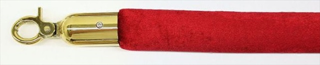 VIP Crowd Control 1666 96 in. Velour Rope with Gold Closable Hook - Burgundy