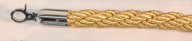VIP Crowd Control 1674 60 in. Braided Rope with Mirror Closable Hook - Yellow-Gold