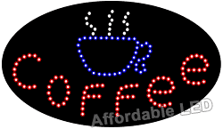 Picture of Affordable LED L8002 15 H x 27 L in. Coffee Oval Shape LED Sign