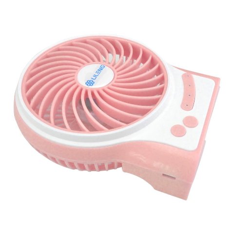 Picture of IKKEGOL 30354P Mini Portable Wireless Rechargeable Super Strong Wind Desk Fan- Pink
