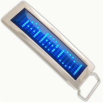 Picture of IKKEGOL 30331 Programmable Blue DIY Text Flash LED Chrome Scrolling Belt Buckle Disc Party- Blue