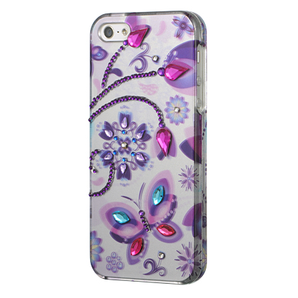 Picture of DreamWireless SDAIP5DANCEBF iPhone 5 & 5S Spot Diamond Case- Dancing Butterfly