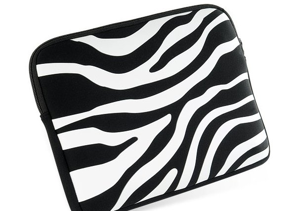 Picture of DreamWireless LT-EPU10-2HWTZ Tablet & Laptop Exotic Pouch Universal 10.2 Inch Horizontal Black & White Zebra