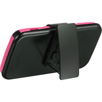 Picture of DreamWireless HSCZTESOUBKHP ZTE Source N9511 Hybrid Case - Hot Pink Skin Plus Black Pc With H Stand