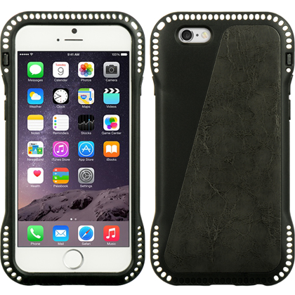 Picture of DreamWireless HECSIP6-EB-BKGY Apple iPhone 6 High-End Crystal Skin Case Edge- Block Protection - Black & Black
