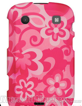 Picture of DreamWireless CRBB9900HPCOFL Blackberry Bold Touch 9900 & 9930 Crystal Rubber Case Hot Pink Combo Flower