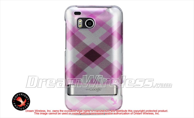 Picture of DreamWireless CAHTCINCHDPKPTCK Htc 6400 Thunderbolt Incredible Hd Crystal Case - Pink Pastel Checker