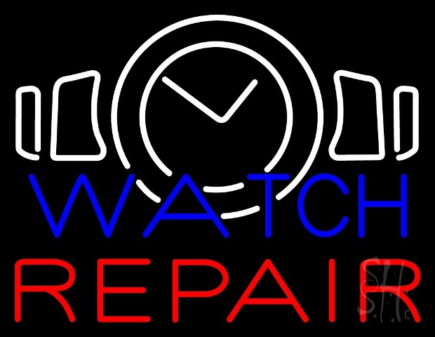 Everything Neon N105-4039 Watch Repair With Logo LED Neon Sign 15 x 19 - inches -  The Sign Store