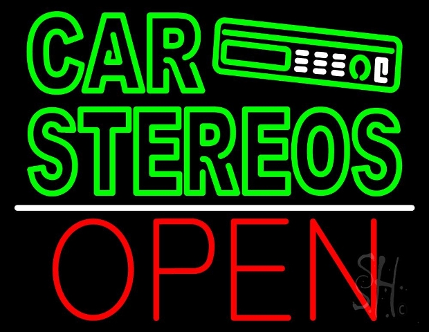 Sign Store N105-3692-clear 31 x 1 x 24 in. Double Stroke Car Stereos Neon Sign - Green- Red And White