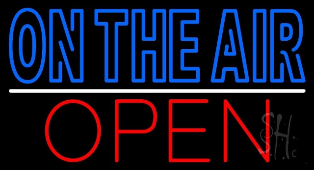 Sign Store N105-3573-clear 37 x 1 x 20 in. Double Stroke On The Air Open Neon Sign - Blue- Red And White