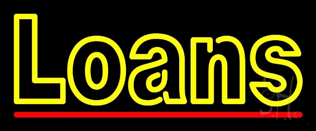 Everything Neon N105-3359 Double Stroke Loans With Red Line LED Neon Sign 6 x 15 - inches