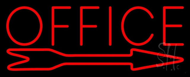Everything Neon N105-3394 Office With Arrow LED Neon Sign 10 x 24 - inches