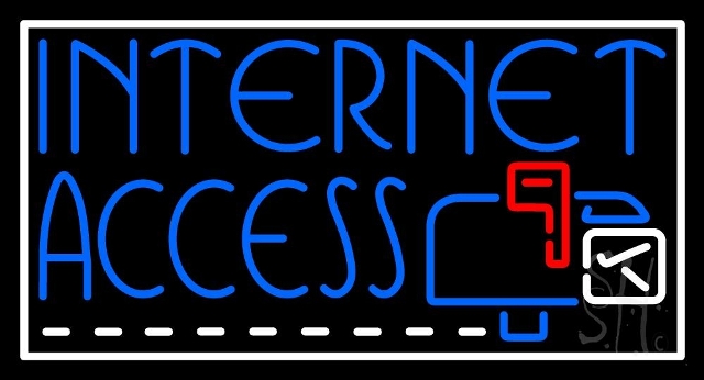 Everything Neon N105-3761 Blue Internet Access LED Neon Sign 13 x 24 - inches
