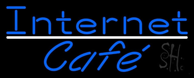 Everything Neon N105-3912 Internet Cafe LED Neon Sign 10 x 24 - inches