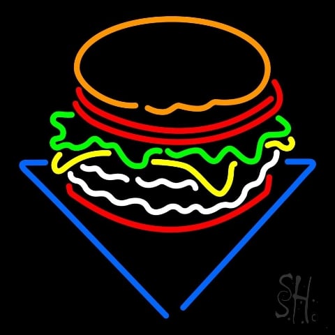 Everything Neon N105-4163 Burger Logo LED Neon Sign 16 x 16 - inches