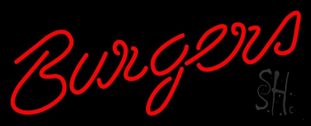 Everything Neon N105-4211 Cursive Burgers LED Neon Sign 10 x 24 - inches