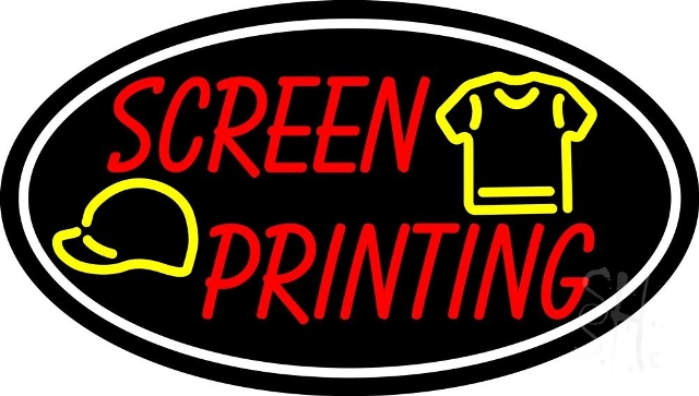Everything Neon N105-4275 Screen Printing Oval LED Neon Sign 10 x 24 - inches