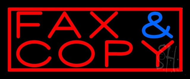Everything Neon N105-4515 Fax Copy With Border 3 LED Neon Sign 6 x 15 - inches