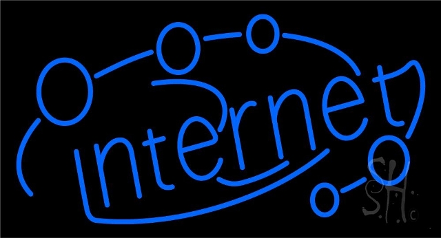 Everything Neon N105-4779 Blue Internet LED Neon Sign 13 x 24 - inches