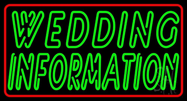 Everything Neon N105-4895 Double Stroke Wedding Information LED Neon Sign 13 x 24 - inches
