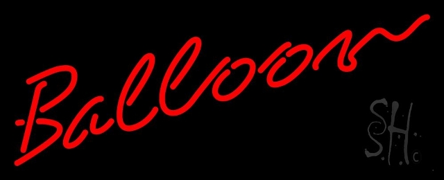 Everything Neon N105-4982 Red Balloon Cursive LED Neon Sign 10 x 24 - inches