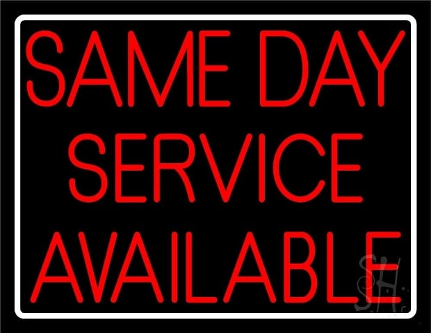 Everything Neon N105-5021 Same Day Service Available White Border LED Neon Sign 15 x 19 - inches -  The Sign Store