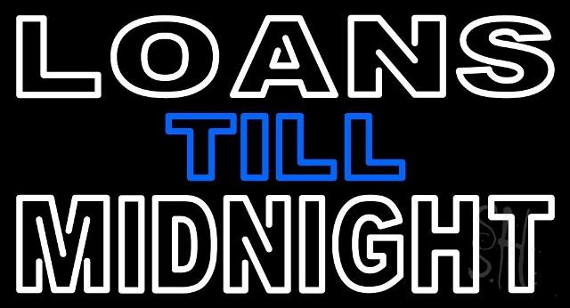 Sign Store N105-3345-clear 37 x 1 x 20 in. Double Stroke Loans Till Midnight Neon Sign - White And Red