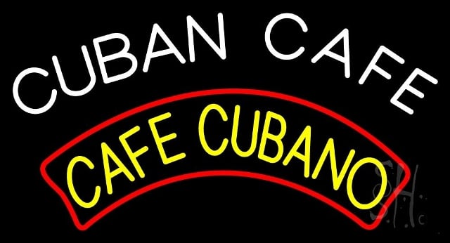 Sign Store N105-3535-clear 37 x 1 x 20 in. Cuban Cafe Neon Sign - White- Red And Yellow