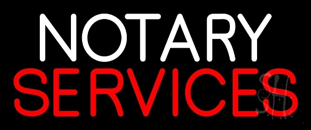 Sign Store N105-3627-clear 24 x 1 x 10 in. Notary Services Neon Sign - White And Red