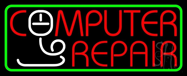Sign Store N105-4205-clear 32 x 1 x 13 in. Computer Repair With Mouse Neon Sign - Red- Green And White