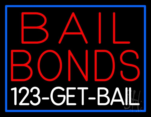 Sign Store N105-3397-clear 31 x 1 x 24 in. Bail Bonds Get Bail Neon Sign - White And Red