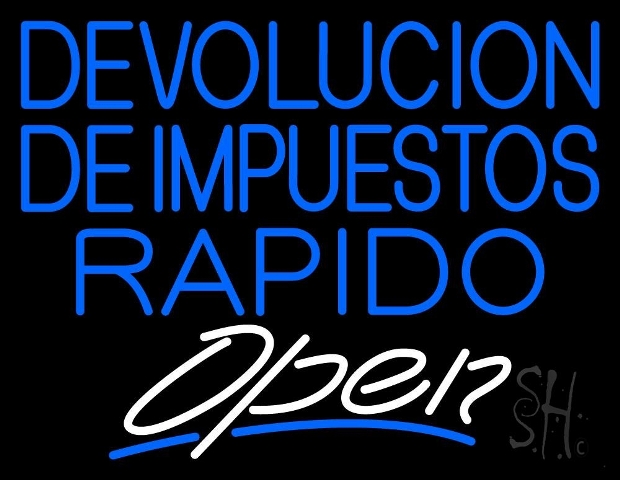 Sign Store N105-3551-clear 31 x 1 x 24 in. Devolution De Impostures Rapido Open Neon Sign - Blue And White