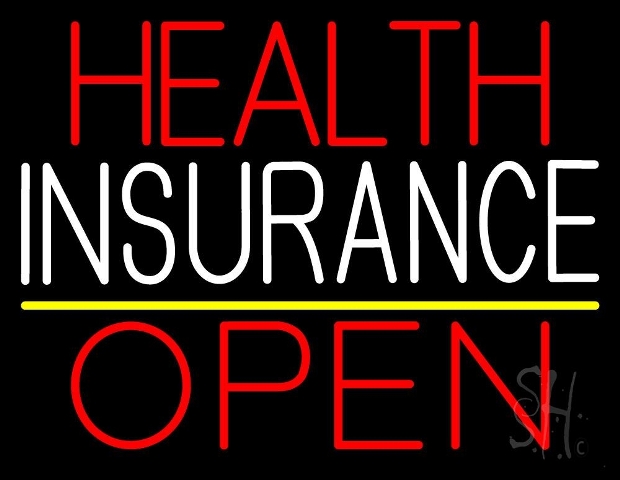 Sign Store N105-3603-clear 31 x 1 x 24 in. Health Insurance Open Neon Sign - Red- Yellow And White
