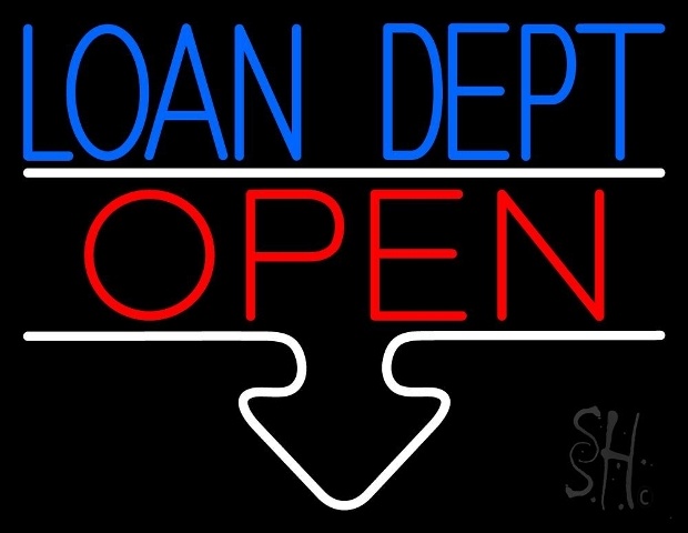 Sign Store N105-3616-clear 31 x 1 x 24 in. Loan Dept Open Neon Sign - Red- Blue And White