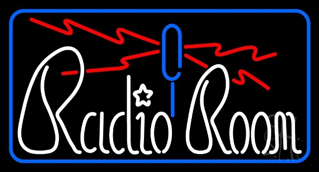 Sign Store N105-3646-clear 37 x 1 x 20 in. Radio Room With Border Neon Sign - Blue- Red And White