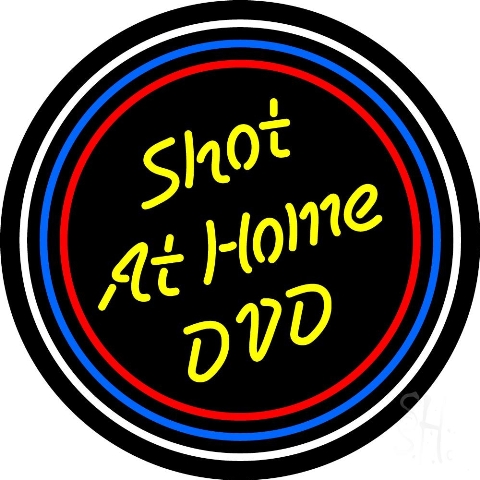 Sign Store N105-3662-clear 26 x 1 x 26 in. Shot At Home Dvd Neon Sign - White- Blue- Red And Yellow